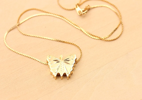 Etsy gold butterfly necklace Outlet