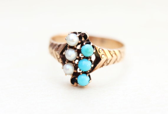 Turquoise Victorian Ring, Pearl Victorian Ring, Vi