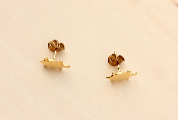 Turtle Studs Gold, Small Turtle Studs, Tiny Turtl… - image 2
