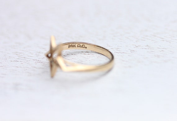 Star Ring Gold, Gold Star Ring, 14K Star Ring, Go… - image 4