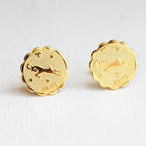 Gold Astrology Studs - Aries