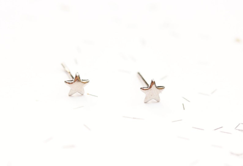 Tiny Star Studs, Silver Star Studs, Small Star Studs, Small Silver Star Studs, Star Studs, Star Shape Studs, Tiny Studs, Small Silver Studs image 1