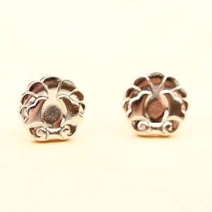 Fan Studs Deco Silver, Fan Studs Silver, Fan Shaped Earrings, Fan Earrings, Studs Round Silver, Deco Studs, Vintage Fan Earrings