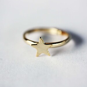Star Ring Gold, Delicate Star Ring, Adjustable Star Ring, Vintage Star Ring, Gold Star Ring, Small Gold Star Ring, Star Shaped Ring image 5