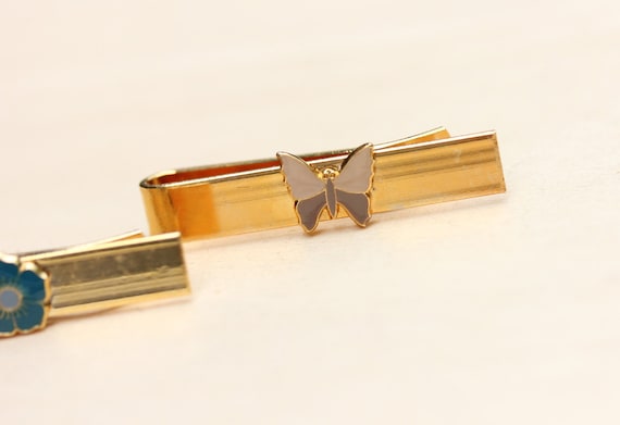 Tie Bar, Enamel Tie Bar, Tie Clip, Gold Tie Bar, … - image 2