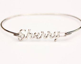 Sherry Name Bracelet Silver, Name Bracelet, Vintage Name Bracelet Silver, Vintage Name Bracelet, Silver Bracelet, Vintage Bracelet