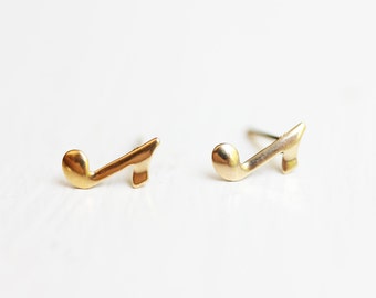 Music Note Studs, Music Studs, Musical Note Studs, Instrument Earrings, Musician Studs, Musician, Instrument, Gold Studs, Small Gold Studs