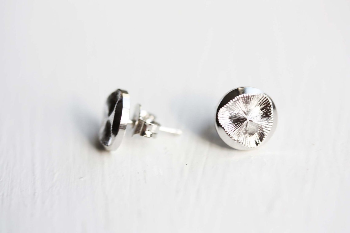 German Sterling and Turq Round Studs-2 Sizes