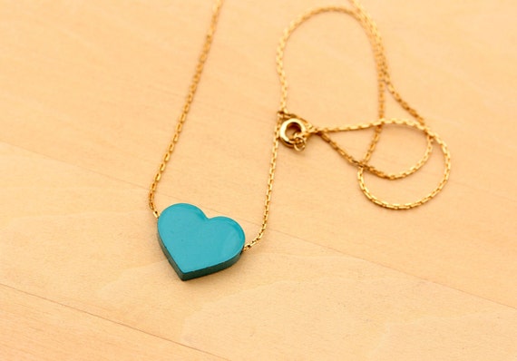Turquoise Heart Necklace - image 1