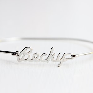 Pulsera con nombre Becky plata, pulsera con nombre, pulsera con nombre vintage plata, pulsera con nombre vintage, pulsera de plata, pulsera vintage