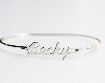 Becky Name Bracelet Silver, Name Bracelet, Vintage Name Bracelet Silver, Vintage Name Bracelet, Silver Bracelet, Vintage Bracelet