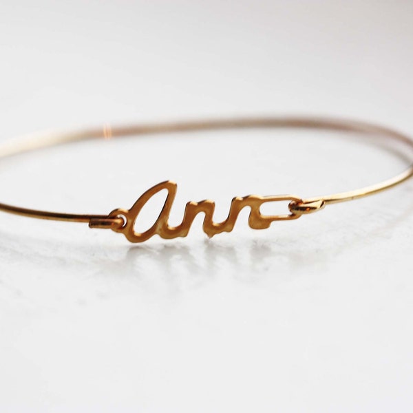 Pulseira com nome Ann dourada, Pulseira com nome, Pulseira com nome vintage dourada, Pulseira com nome vintage, Pulseira de ouro, Pulseira vintage
