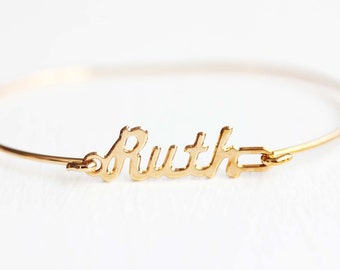 Ruth Name Bracelet Gold, Name Bracelet, Vintage Name Bracelet Gold, Vintage Name Bracelet, Gold Bracelet, Vintage Bracelet