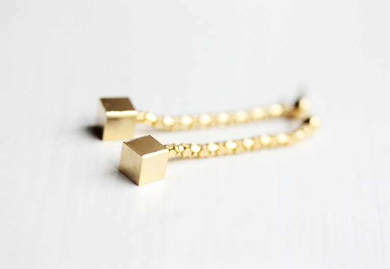 Chain Cube Earrings image 1
