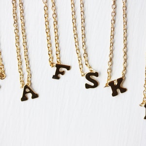 Initial Necklace Gold, Tiny Gold Letter Necklace, Tiny Gold Initial Necklace, Initial Necklace, Monogram, a,b,c,d,e,f,g,h,j,k,l,n,p,r,s,t,w