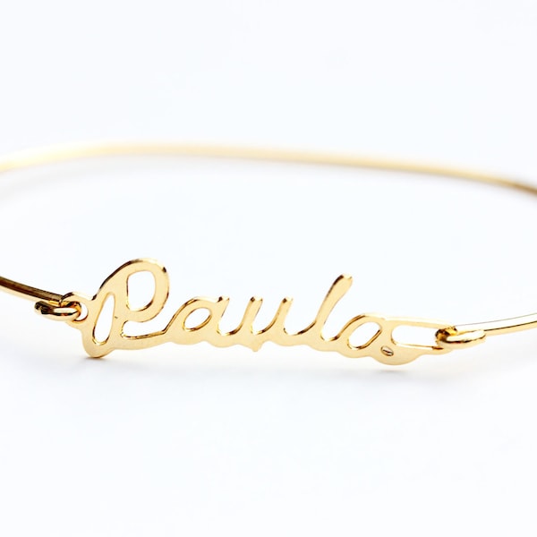 Paula Name Bracelet Gold, Name Bracelet, Vintage Name Bracelet Gold, Vintage Name Bracelet, Gold Bracelet, Vintage Bracelet