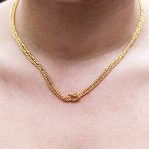 Knot Chain Necklace, Silver Knot Necklace, Gold Knot Necklace, Chain Necklace, Knot Necklace, Short Chain Necklace, Short Necklace, Knot image 1