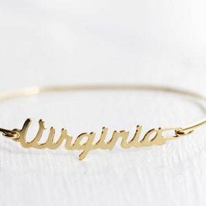 Virginia Name Bracelet Gold, Name Bracelet, Vintage Name Bracelet Gold, Vintage Name Bracelet, Gold Bracelet, Vintage Bracelet