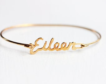 Pulsera de nombre Eileen oro, pulsera de nombre, pulsera de nombre vintage oro, pulsera de nombre vintage, pulsera de oro, pulsera vintage