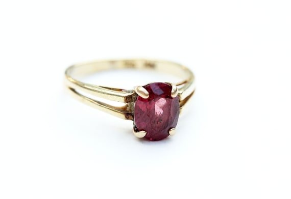 Garnet Ring Gold, Natural Garnet Ring, 14K Gold R… - image 2