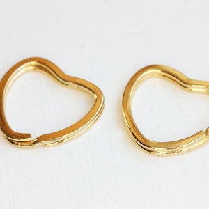 Schlüsselanhänger Herz Gold, Liebe Schlüsselanhänger Set, einfaches Gold Herz, Herzform Schlüsselanhänger