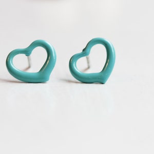 Enamel Heart Studs, Heart Studs, Colorful Studs, Heart Shaped Studs, Enamel Studs, Steel Studs, Vintage Heart Studs, Stud Earrings, Studs image 3