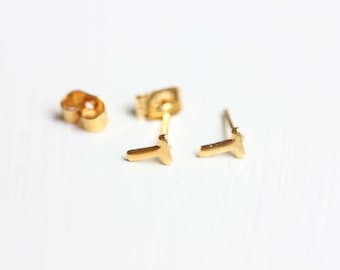 Initial Studs Gold, Tiny Initial Studs, Letter Studs, Initial Stud Earrings, Small Initial Studs, B,C,D,E,F,G,H,J,K,L,M,N,P,R,S,T,V,W