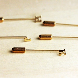 Initial Stickpin Gold, Letter Stickpin, Groomsmen Pin, Gold Pin, Initial Pin, Pin