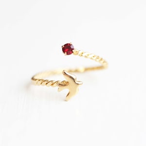 Sparrow and Stone Spiral Ring