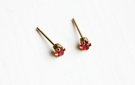 Red Crystal Studs, Crystal Studs, Red Studs, Red … - image 2