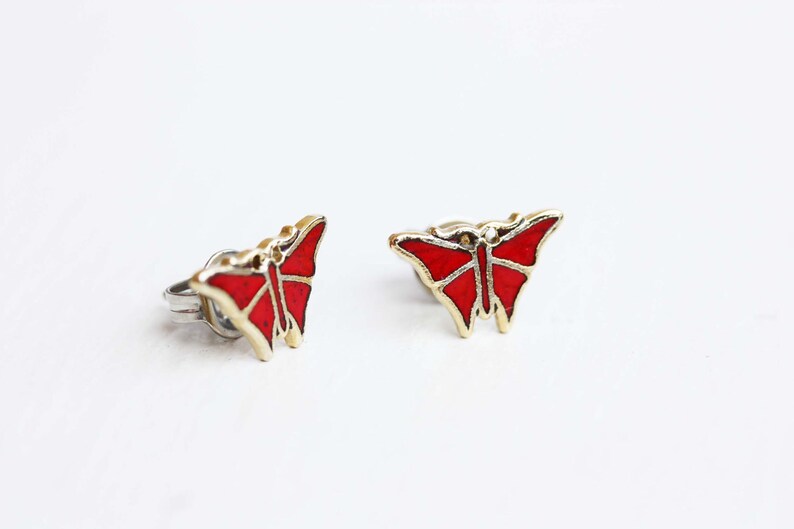 Red Butterfly Studs image 1