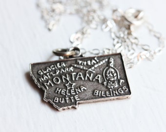 State Charm Necklace - Montana