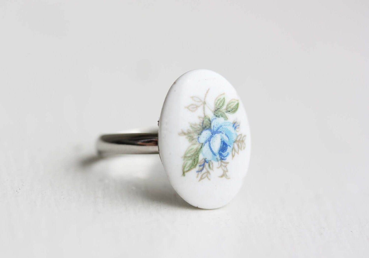 Rose Flower Ring Blue Flower Ring White Flower Ring Flower | Etsy