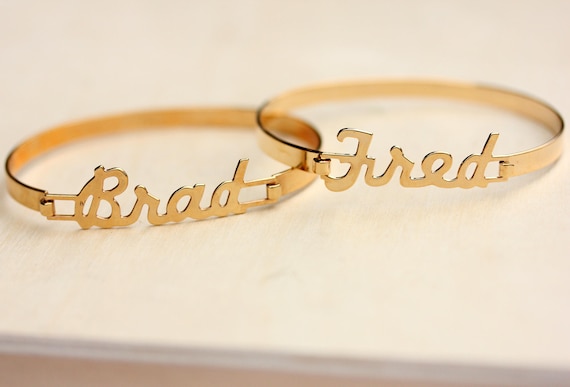 Men's gold name bracelets deals