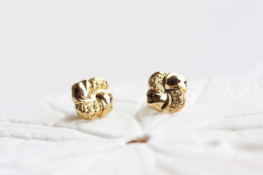 Gold Squiggle Studs main image 0