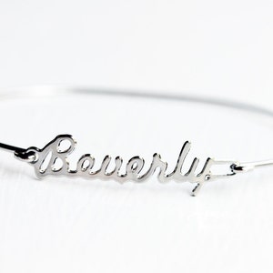 Beverly Name Bracelet Silver, Name Bracelet, Vintage Name Bracelet Silver, Vintage Name Bracelet, Silver Bracelet, Vintage Bracelet