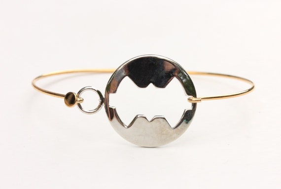 Bat Outline Hook Bracelet Silver, Hook Bracelet Silver, Hook Bracelet Gold,  Bat Hook Bracelet, Vintage Hook Bracelet