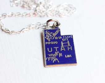 State Charm Necklace - Utah