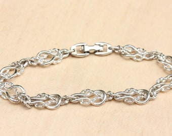 Knot Chain Bracelet Silver, Knot Bracelet Silver, Knot Bracelet, Chain Bracelet, Vintage Knot Bracelet