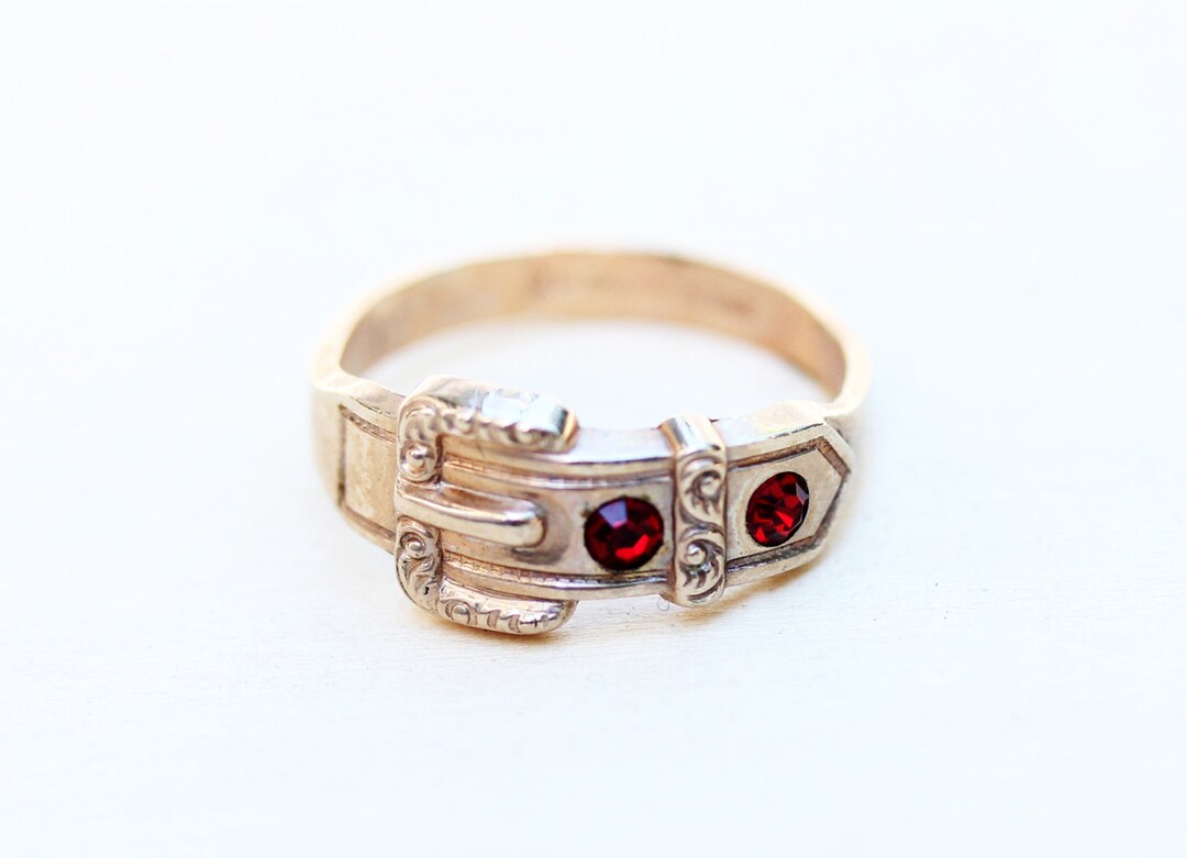 Buckle Ring Gold, Belt Buckle Ring, Victorian Ring Inspired, Crystal ...