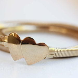 Heart Coil Belt, Heart Snake Belt, Gold Belt, Gold Snake Belt, Gold Stretch Belt, Metal Belt, Stretch Belt, Wedding Belt, Dress Belt