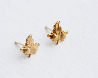 Gold Leaf Studs, Leaf Studs