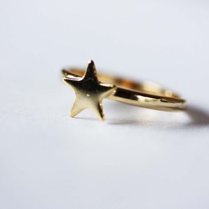 Star Ring Gold, Delicate Star Ring, Adjustable Star Ring, Vintage Star Ring, Gold Star Ring, Small Gold Star Ring, Star Shaped Ring image 4