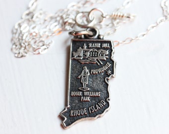 State Charm Necklace - Rhode Island
