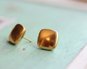 Square Studs, Gold or Silver