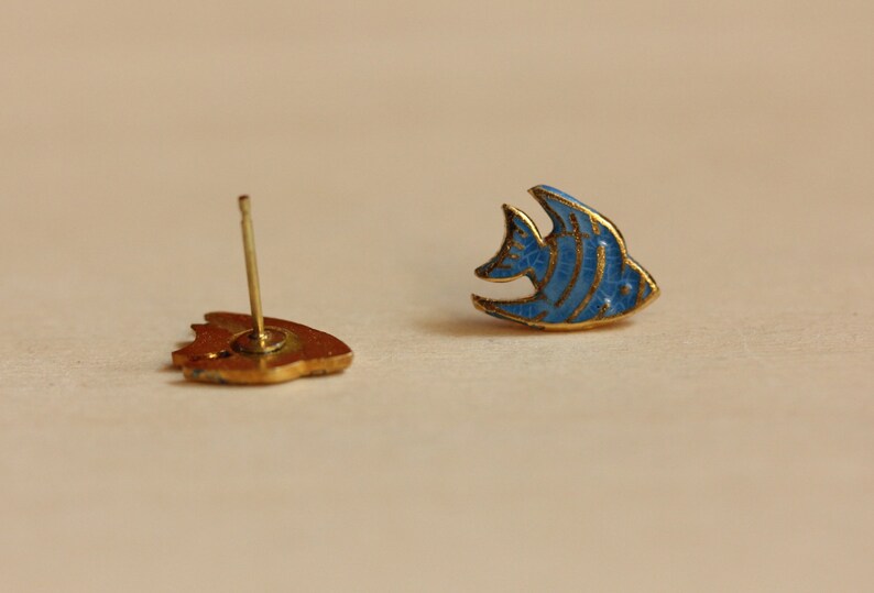 Beach Studs Tropical Fish Studs Fish Earrings Fish Studs Vacation Earrings Blue Studs Tropical Earrings Blue Fish Studs Animal Studs