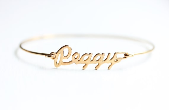 Peggy Name Bracelet Gold, Name Bracelet, Vintage … - image 1