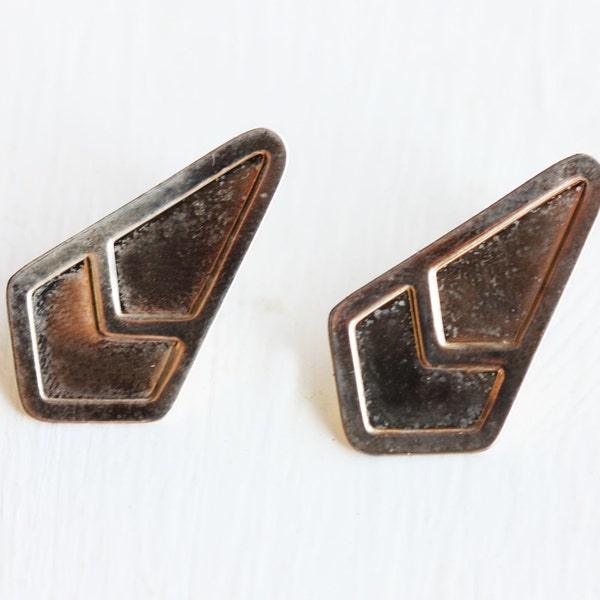 Boucles d'oreilles triangles à chevrons