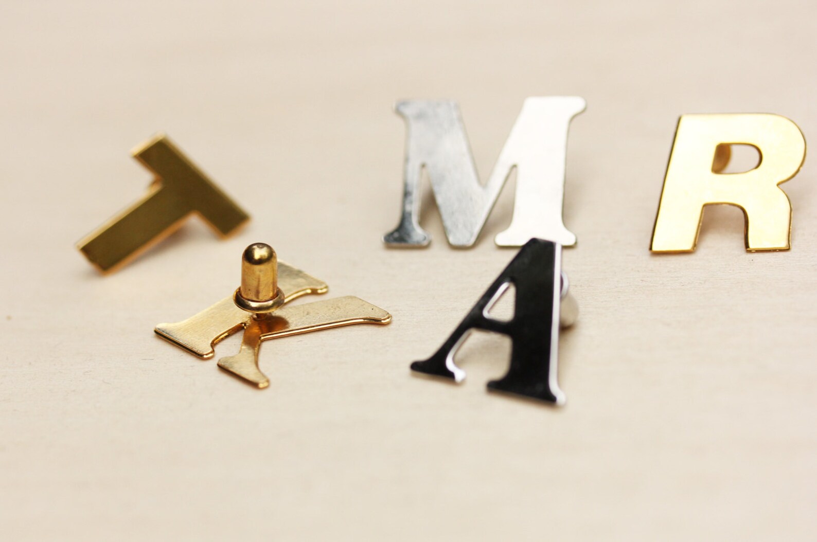 Gold Intial Pin Initial Pin Gold Letter Pin Silver Initial Etsy