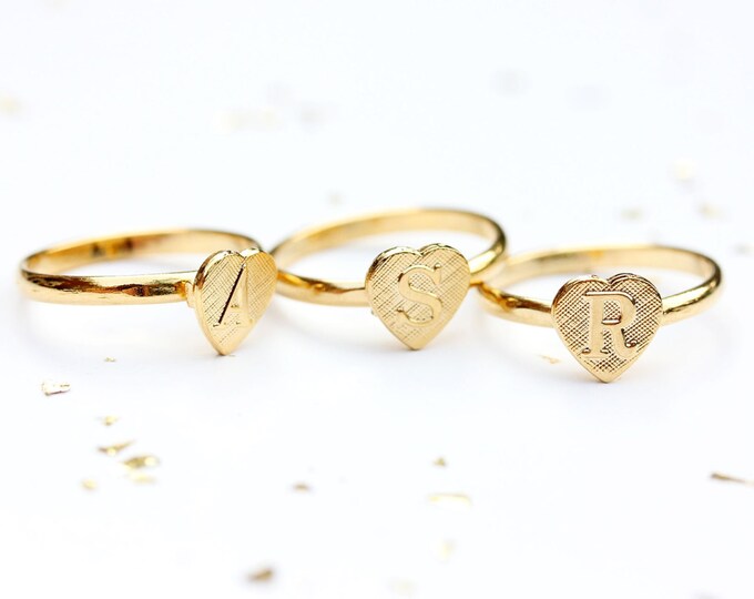 Initial Heart Rings This item is unavailable - Etsy